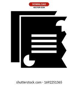 icono de documento o logotipo símbolo de signo aislado ilustración vectorial - iconos vectoriales de estilo negro de alta calidad
