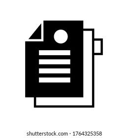 Icono del documento o logotipo símbolo de signo aislado ilustración vectorial - Colección de iconos vectoriales de estilo negro de alta calidad
