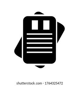 Icono del documento o logotipo símbolo de signo aislado ilustración vectorial - Colección de iconos vectoriales de estilo negro de alta calidad
