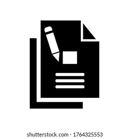 Icono del documento o logotipo símbolo de signo aislado ilustración vectorial - Colección de iconos vectoriales de estilo negro de alta calidad
