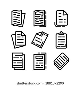 Icono del documento o logotipo símbolo de signo aislado ilustración vectorial - Colección de iconos vectoriales de estilo negro de alta calidad
