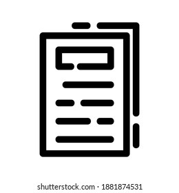 Icono de documento o logotipo símbolo de signo aislado ilustración vectorial - iconos vectoriales de estilo negro de alta calidad
