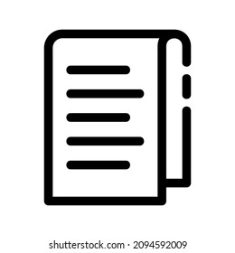 icono de documento o logotipo símbolo de signo aislado ilustración vectorial - iconos vectoriales de estilo negro de alta calidad
