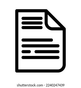 icono de documento o logotipo símbolo de signo aislado ilustración vectorial - iconos vectoriales de estilo negro de alta calidad
