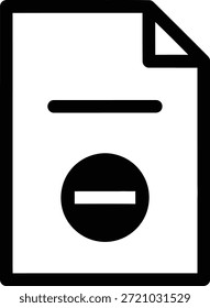 Icono de documento con signo menos