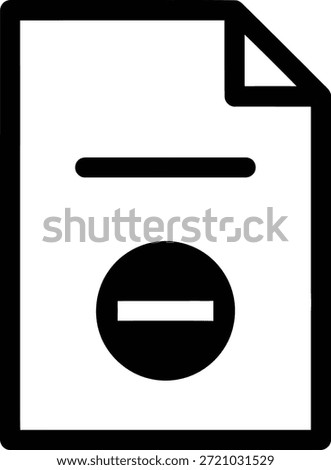 Document icon with a minus sign