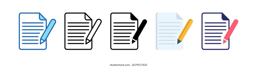 Document Icon Multiple Style Set Collection.