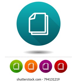 Document icon. New File symbol sign. Web Button.