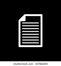 The document icon. Notes symbol. Flat Vector illustration