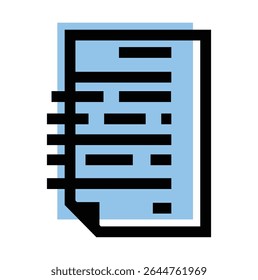 Document icon, on transparent background, flat line design, vector illustration