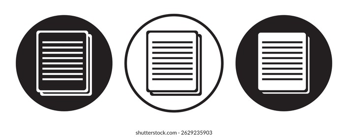 document icon on white background. document sign. flat style. paper icon for your web site design, logo, app, UI. simple 3 page document icon. file symbol.