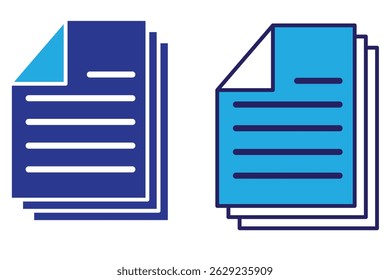 document icon on white background. document sign. flat style. paper icon for your web site design, logo, app, UI. simple 3 page document icon. file symbol.