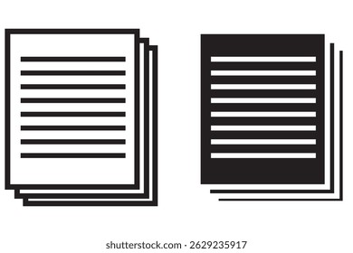 document icon on white background. document sign. flat style. paper icon for your web site design, logo, app, UI. simple 3 page document icon. file symbol.