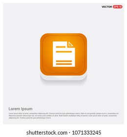 Document Icon Orange Abstract Web Button