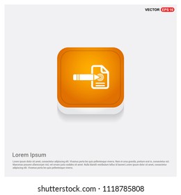 Document Icon Orange Abstract Web Button - Free vector icon