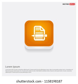 Document Icon Orange Abstract Web Button - Free vector icon