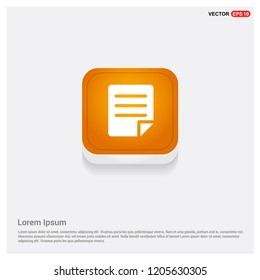 Document Icon Orange Abstract Web Button - Free vector icon