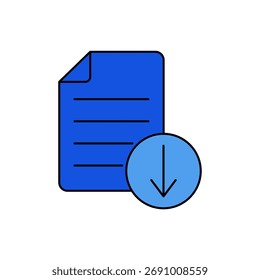 Document icon outline editable stroke line drawing eps