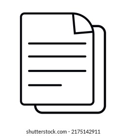 Document icon outline and linear vector