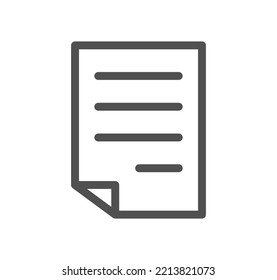 Document icon outline and linear vector.