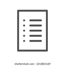 Document icon outline and linear vector.