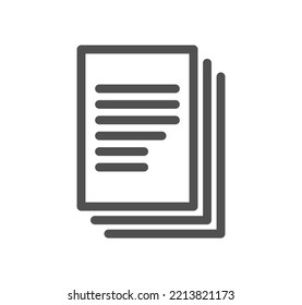 Document icon outline and linear vector.