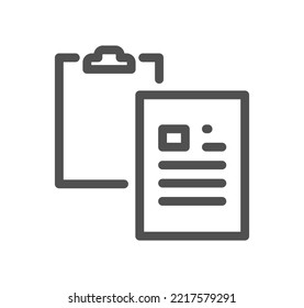 Document icon outline and linear vector.