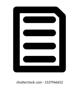 Document Icon Outline Style Black. Perfect for website mobile app presentation and any other projects. Editable vector. 24 X 24 Pixel Perfect.