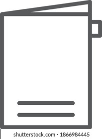 Document icon. outline vector sign, linear style pictogram isolated on white.