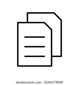 Document icon Outline vector for web ui