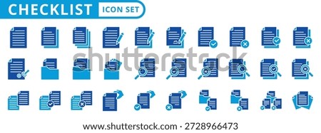 document icon pack flat style illustration collection for business administration