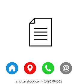 document icon. Page icon. File icon symbol vector. symbol for web site Computer and mobile vector.
