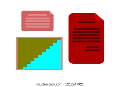 Document icon, paper chart, white background.for your design works both publications and web site.impossible.square