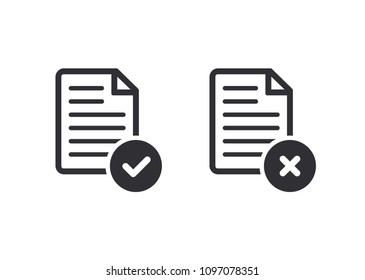 Document Icon. Paper Icon. Check Mark. Cross Signs. Checkmark OK And  X Icons. Symbols YES And NO. Reject File. Accept Document. Unaccepted Document. File Fixes. Tasks. Options. Worksheet. Task Done. 