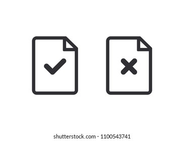 Document Icon. Paper Icon. Check Mark. Symbols YES And NO. Reject File. Accept Document. Correctly. Incorrect. Unaccepted Document. File Fixes. Tasks. Options. Worksheet. Task Done. Project Completed.