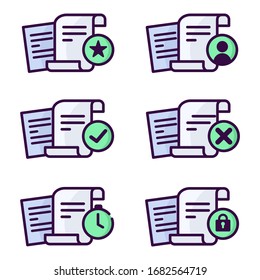 Document icon, paper icon isolated sign symbol vector. 