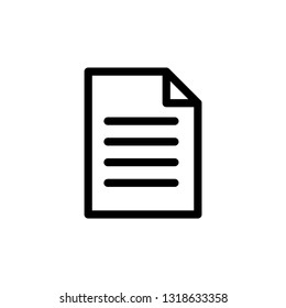 Document icon. Paper icon. Note symbol. Vector icon, symbol for website design, app. 