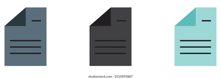 Document icon. Paper icon. Note symbol. Vector icon, symbol for website design eps 10