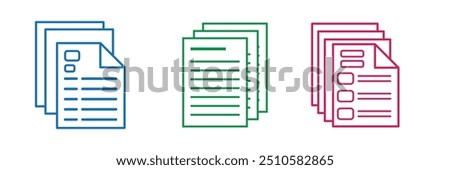 Document icon. Paper icon. Note symbol. Vector icon, symbol for website design, app. design eps 10