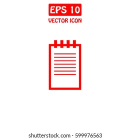 Document Icon, Paper, Notebook Vector Icon.