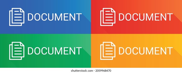 Document icon. Paper document page icon vector element.