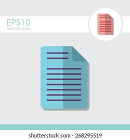 Document icon paper sheet vector. Flat design