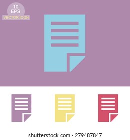 Document icon paper sheet vector.