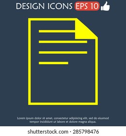 document icon paper sheet vector. flat design.