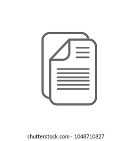 Document icon, paper sign. File symbol. Vector illustration. Flat design.