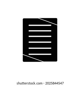 Document icon. Paper silhouette symbol. Contract file. Vector illustration isolated on white