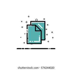 Document icon. Paper single high quality outline symbol for web design or mobile app. Thin line sign for design logo. Black outline pictogram on white background