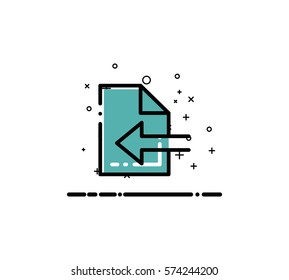 Document icon. Paper single high quality outline symbol for web design or mobile app. Thin line sign for design logo. Black outline pictogram on white background