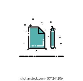 Document icon. Paper single high quality outline symbol for web design or mobile app. Thin line sign for design logo. Black outline pictogram on white background