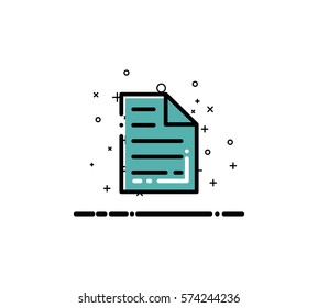 Document icon. Paper single high quality outline symbol for web design or mobile app. Thin line sign for design logo. Black outline pictogram on white background